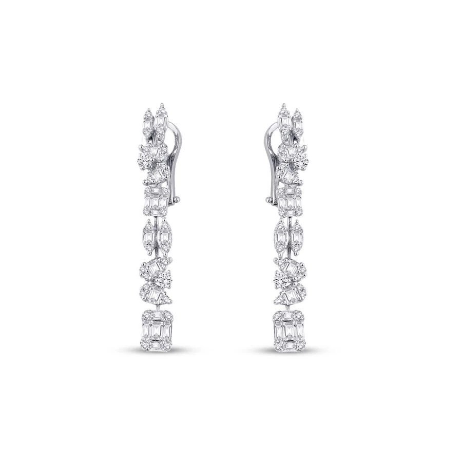 2.01 Carat Diamond Baguette Earrings