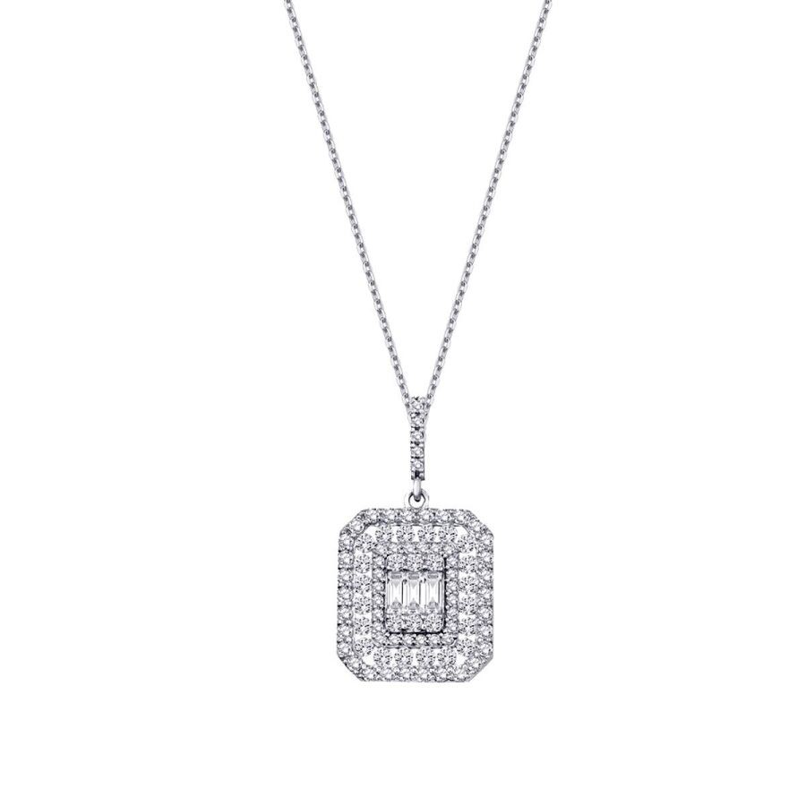 0.61 Carat Diamond Baguette Necklace