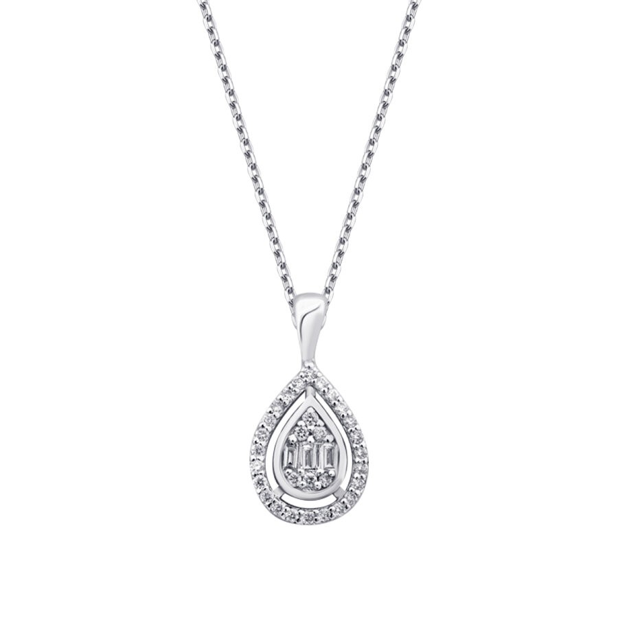 0.17 Carat Diamond Baguette Necklace