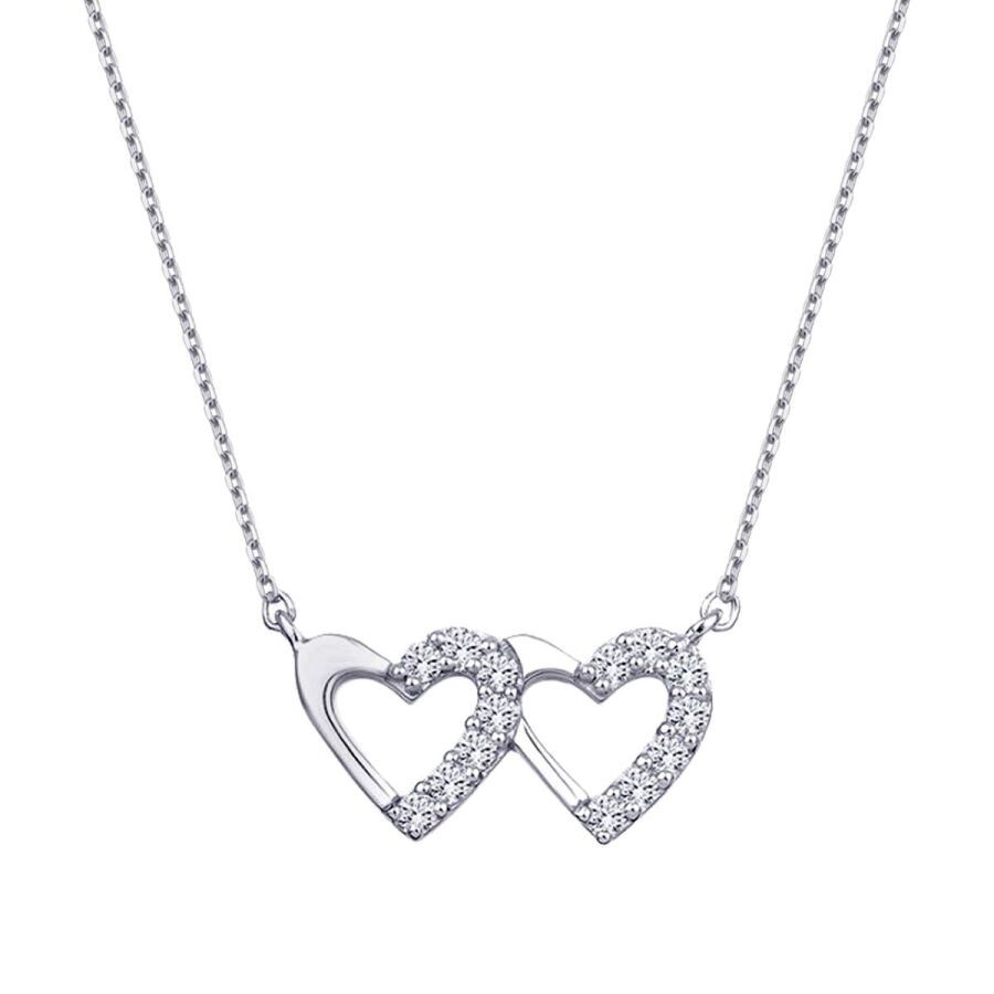 0.15 Carat Diamond Row-Heart Necklace
