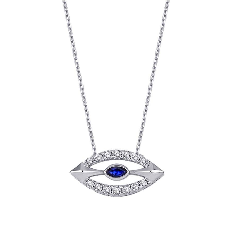 0.29 Carat Diamond Sapphire Necklace