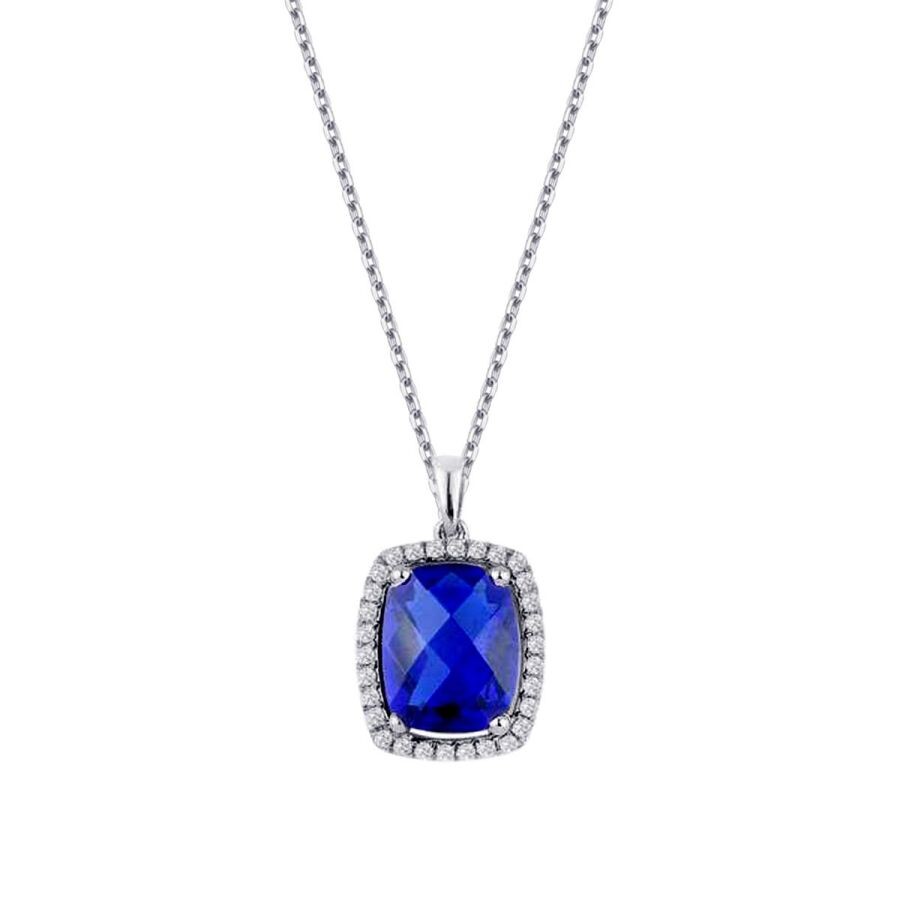 1.96 Carat Diamond Sapphire Necklace