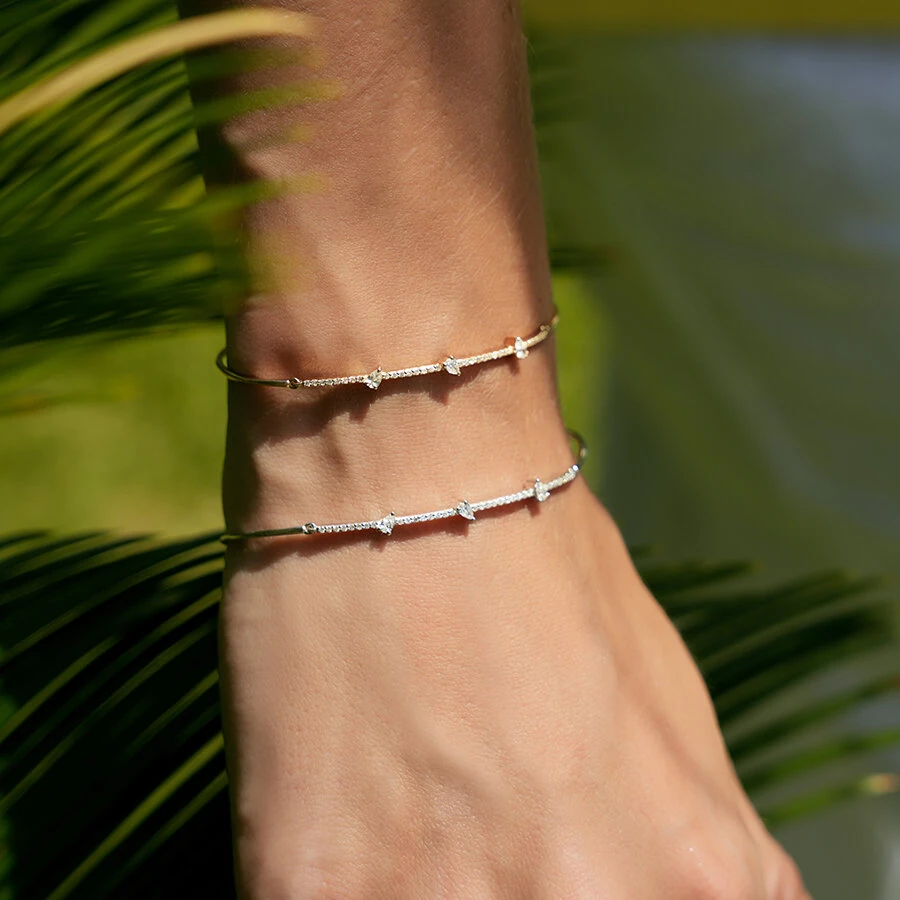 0.32 Carat Diamond Pear Bangle