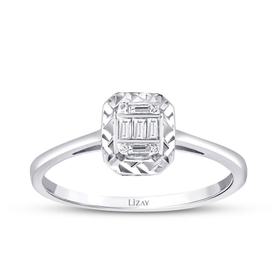 0.09 Carat Diamond Baguette Ring