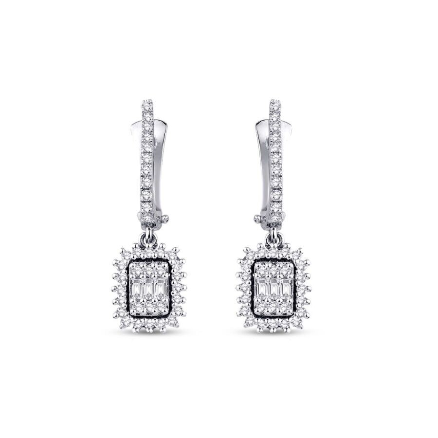 0.57 Carat Diamond Baguette Earrings