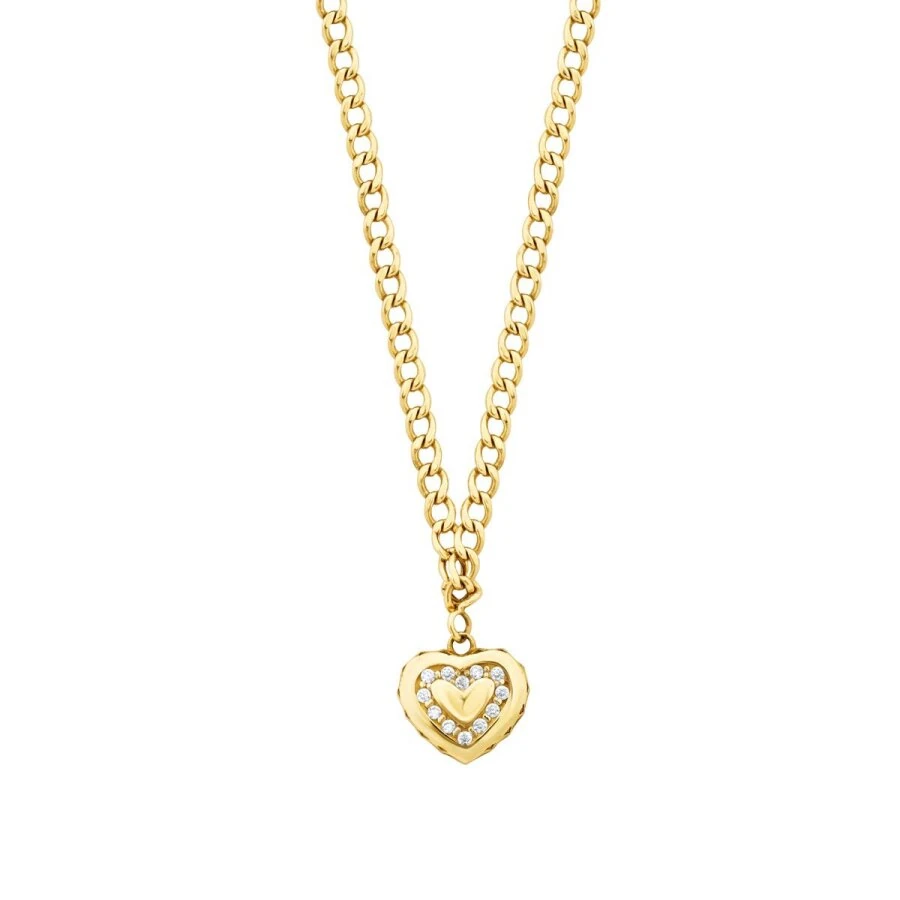 Gold Stone Heart Necklace