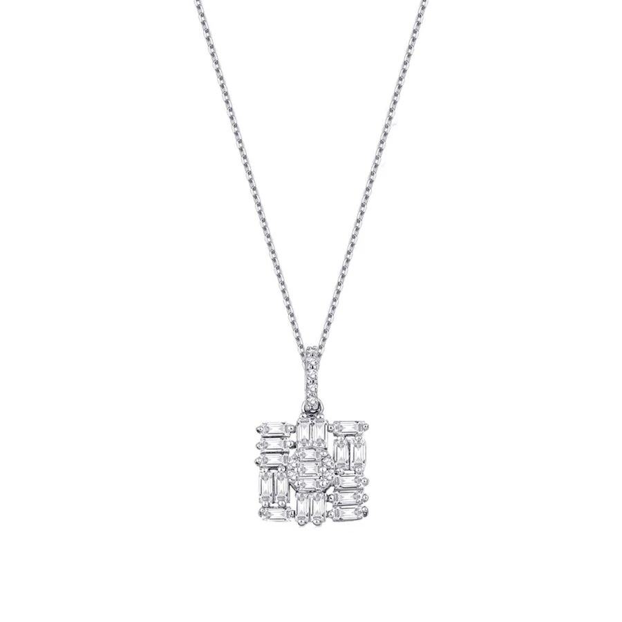 0.43 Carat Diamond Baguette Necklace