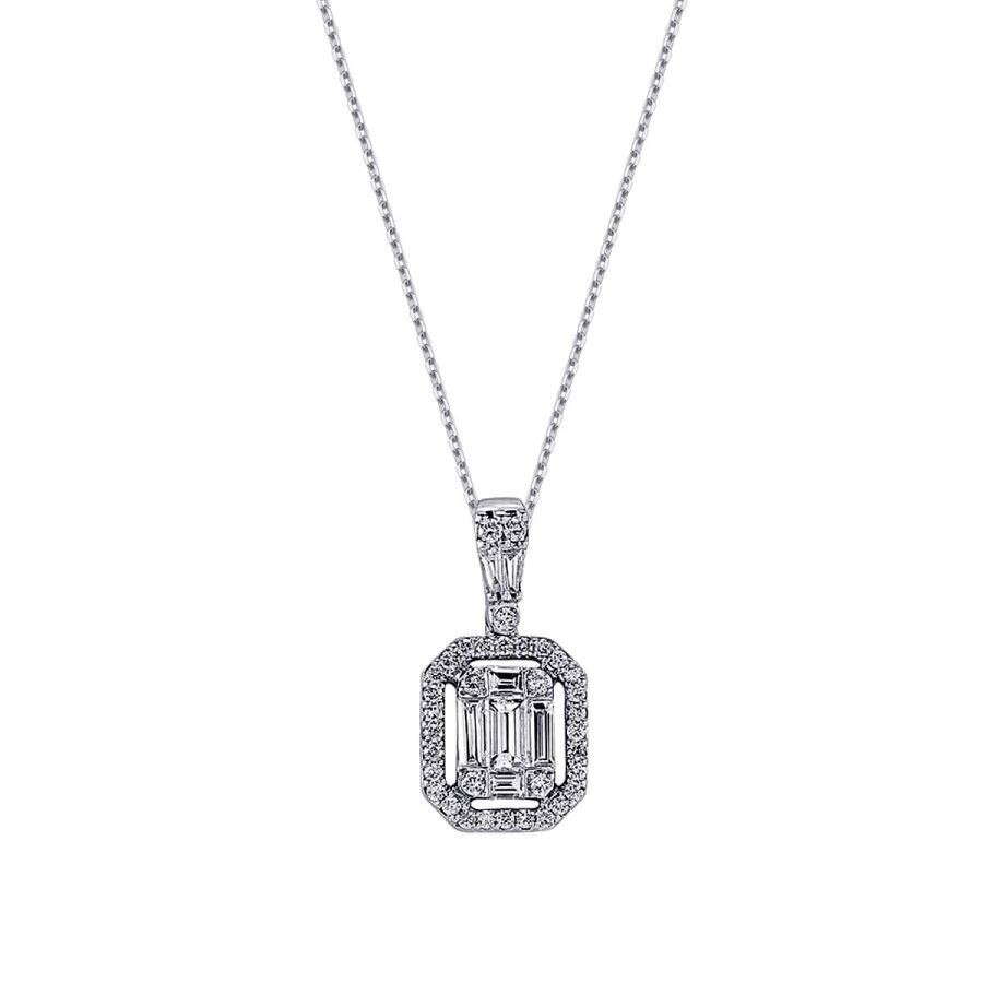 0.20 Carat Diamond Baguette Necklace