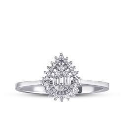 0,22 Karat Diamant Tropfen Ring