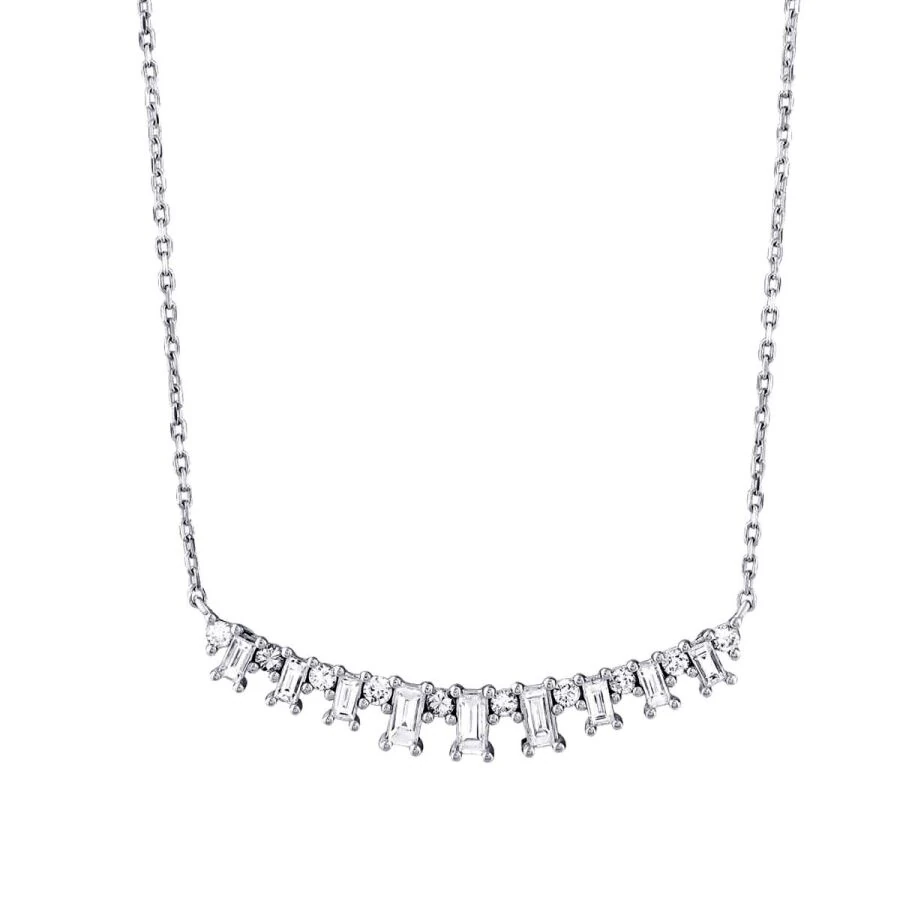 0.72 Carat Diamond Baguette Necklace