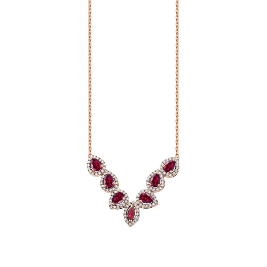 1.66 Carat Diamond Ruby Necklace