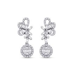 0.88 Carat Diamond Baguette Earrings