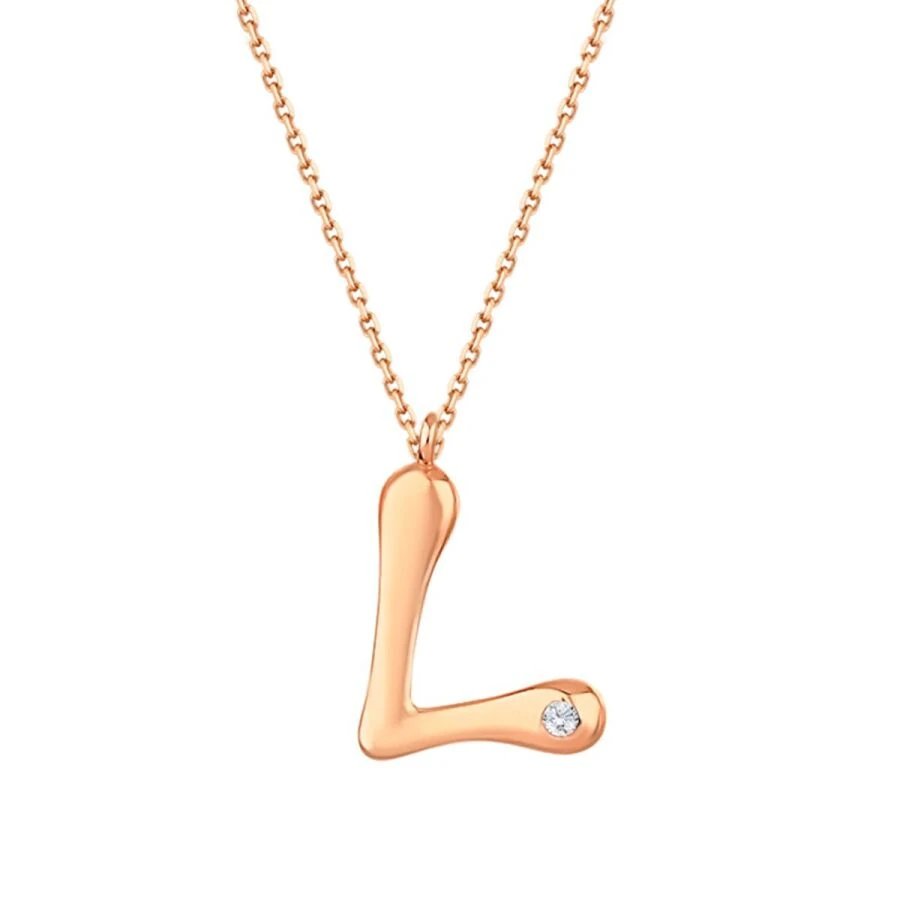 0.02 Carat Diamond Letter L  Necklace