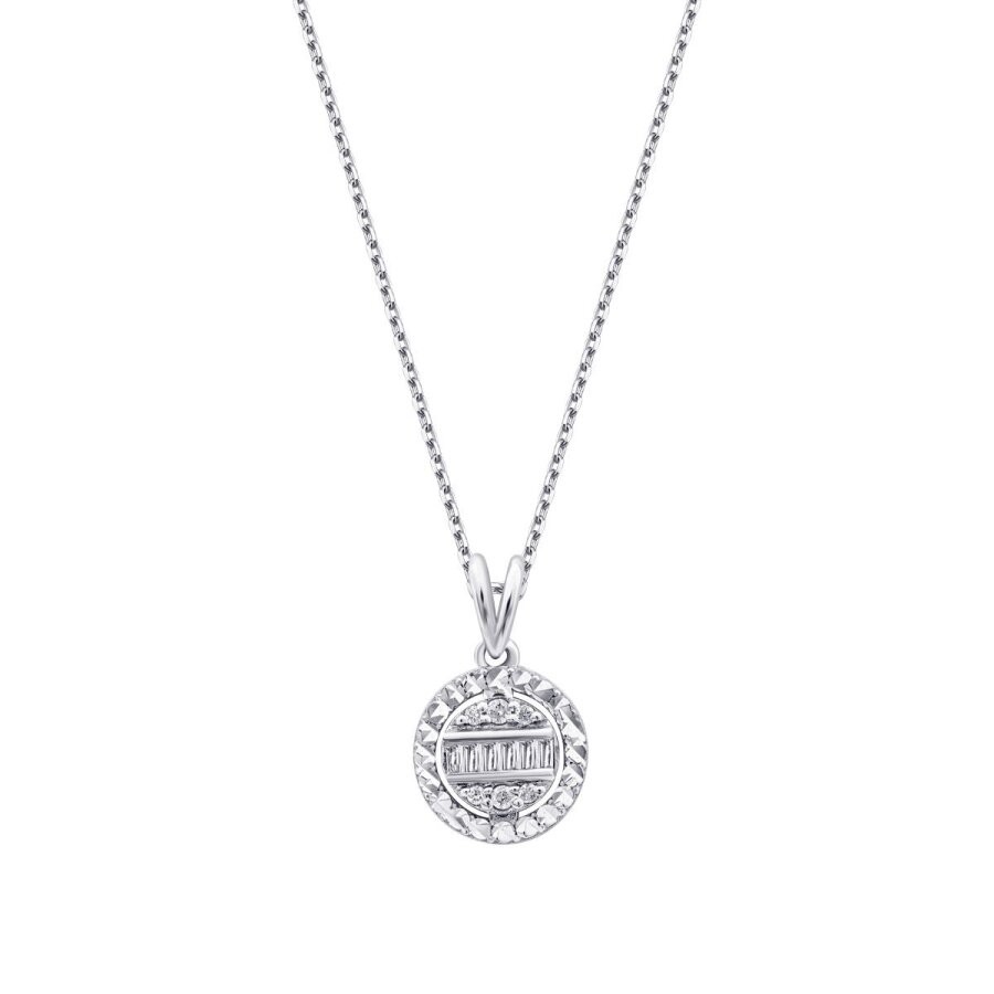 0,08 Karat Diamant Effekt Baguette Halskette