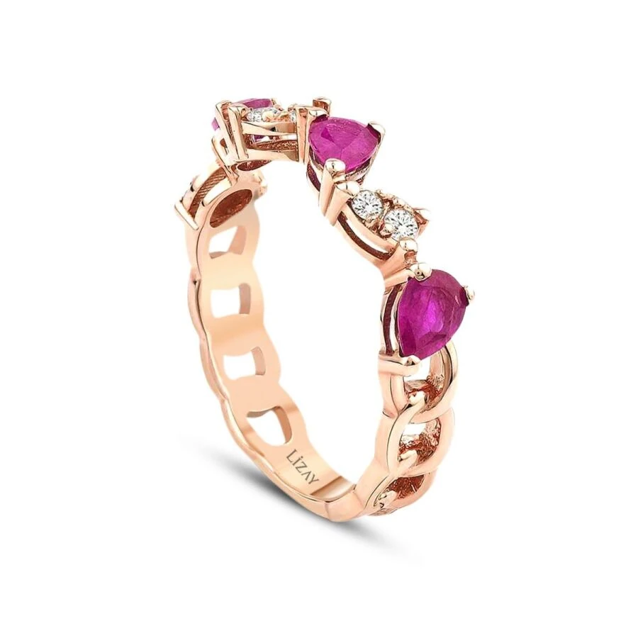 0.95 Carat Diamond Ruby Ring