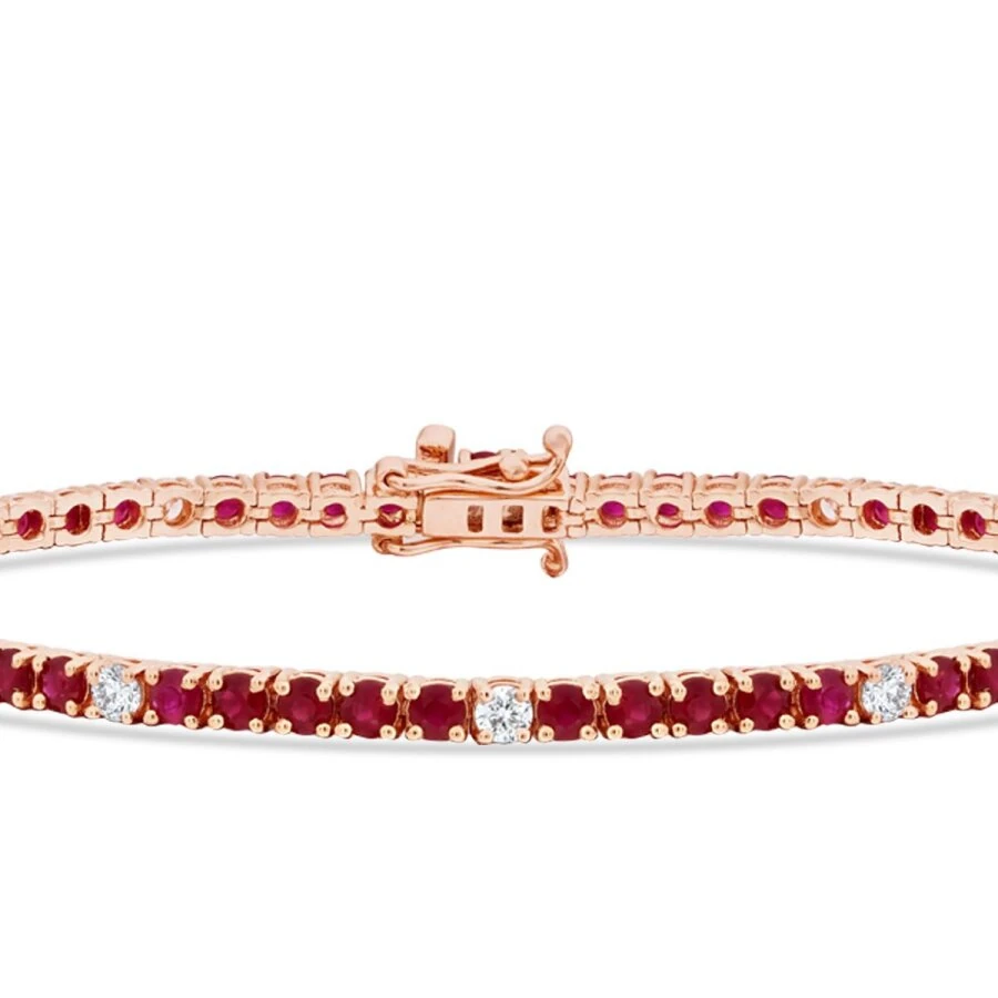 3.97 Carat Diamond Ruby Bracelet