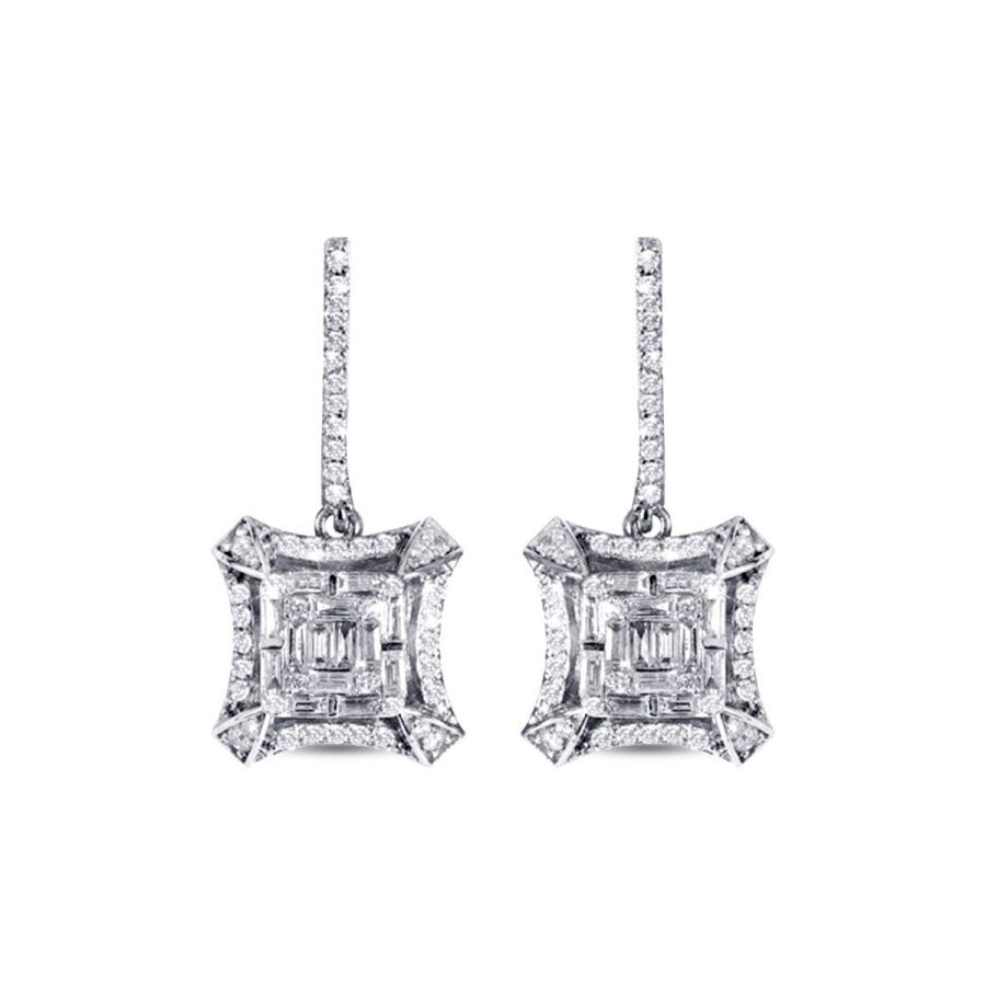 0.82 Carat Diamond Baguette Earrings