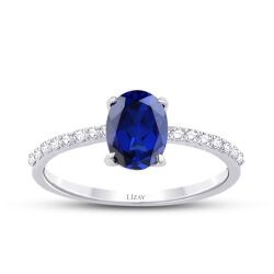 1.92 Carat Diamond Oval Sapphire Ring