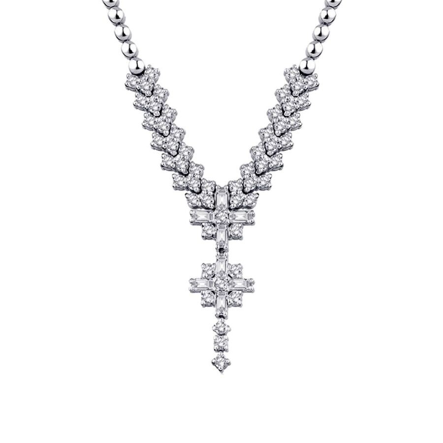 0.69 Carat Diamond Baguette Necklace