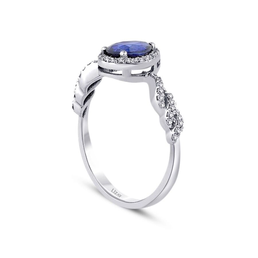 0.83 Carat Diamond Sapphire Ring