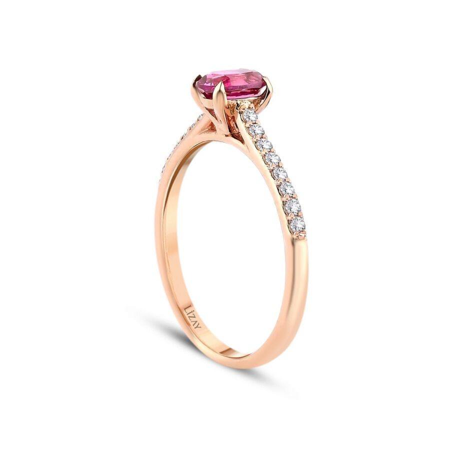 0.58 Carat Diamond Colored Stone Ring