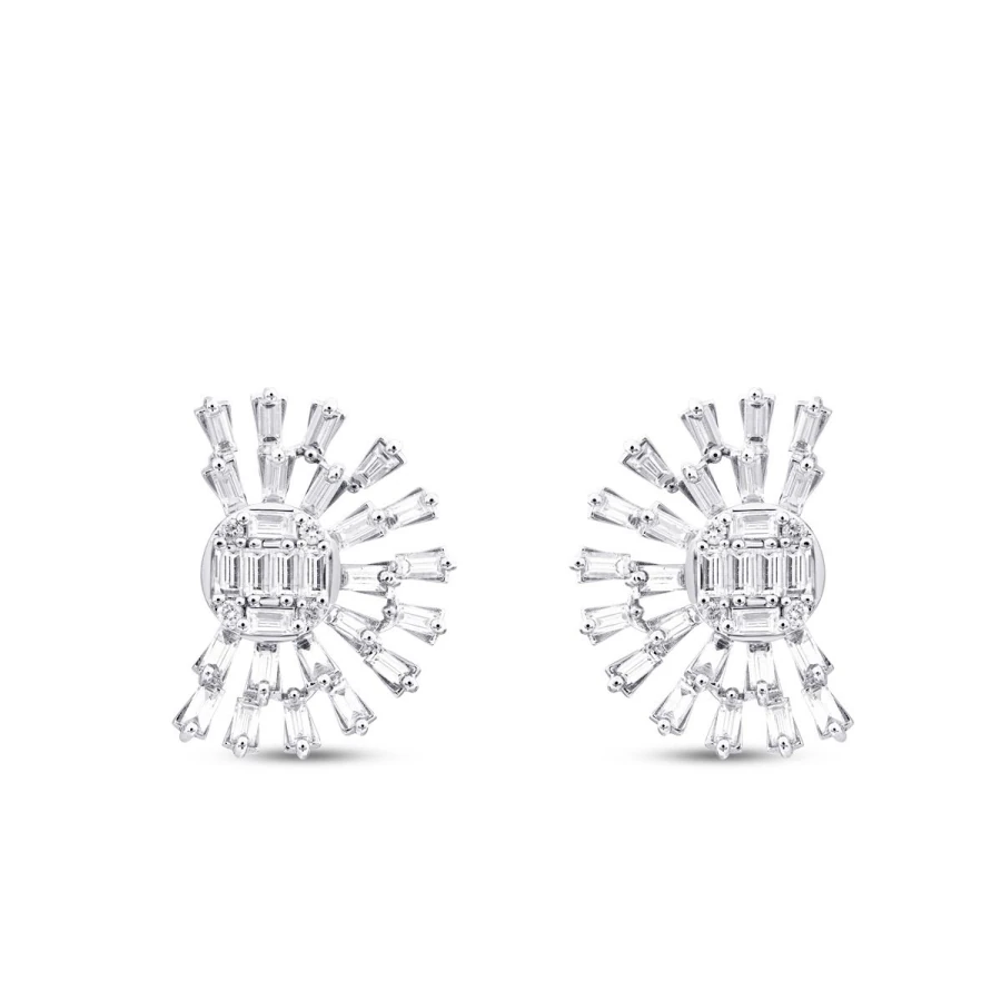1.42 Carat Diamond Baguette Earrings
