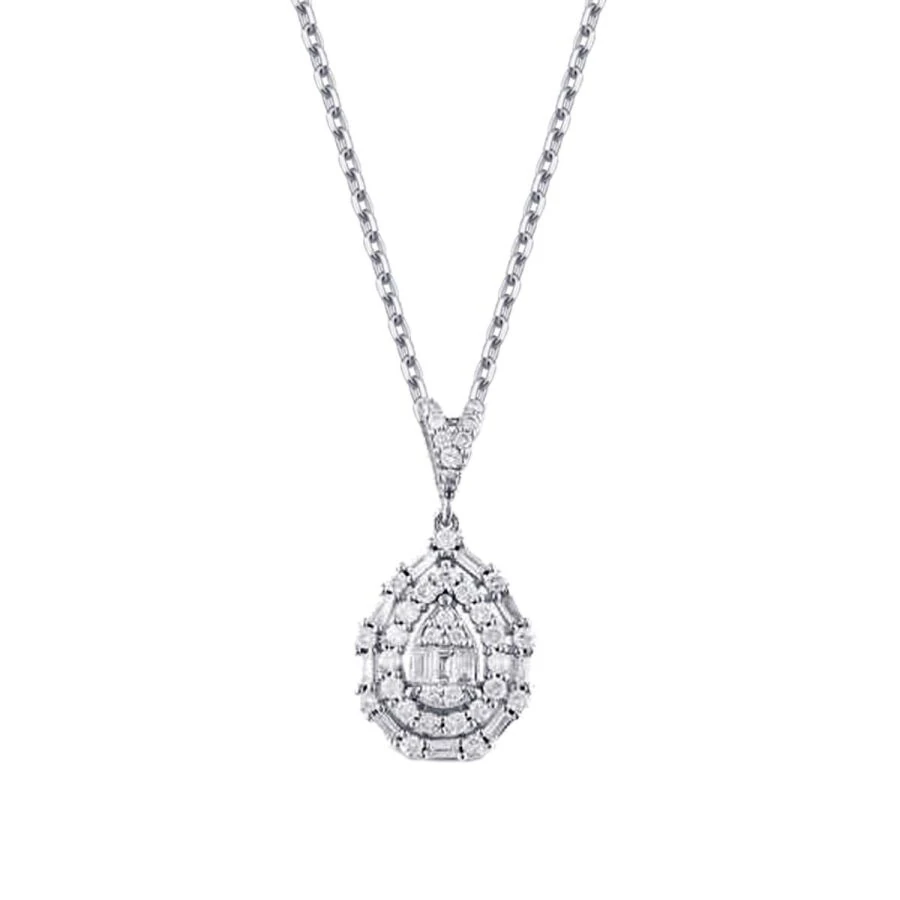 0.37 Carat Diamond Baguette Necklace