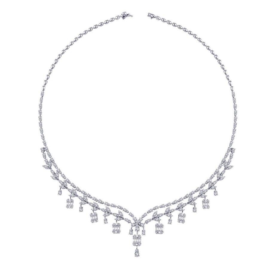 9.75 Carat Diamond Baguette Necklace