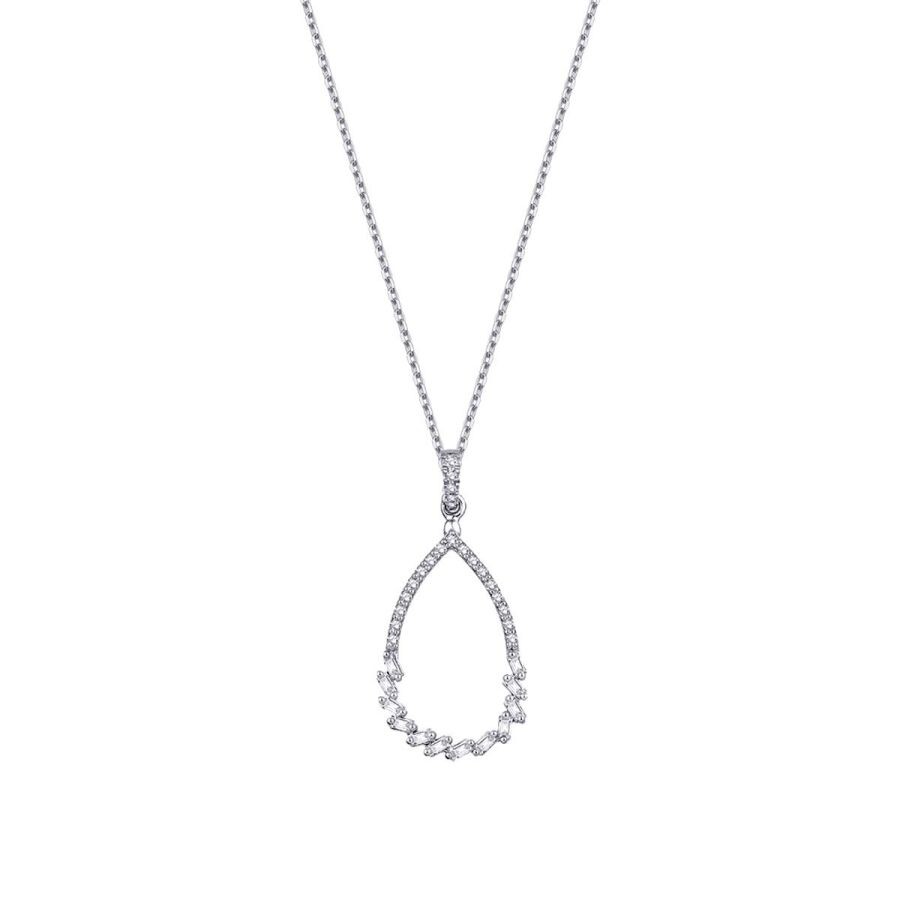 0.22 Carat Diamond Baguette Necklace