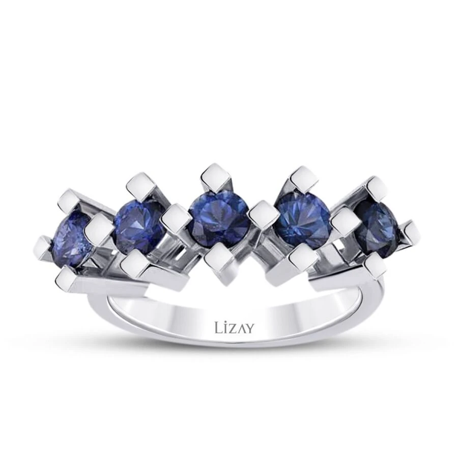 2.71 Carat Five-Stone Sapphire Ring