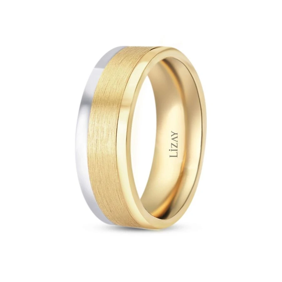 Gold Two-Tone Wedding Band