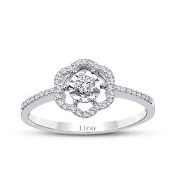 0,20 Karat Diamant Blumen Ring