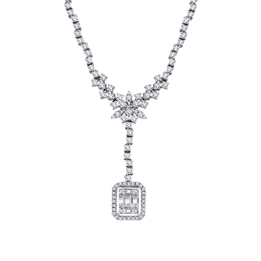 1.50 Carat Diamond Baguette Necklace