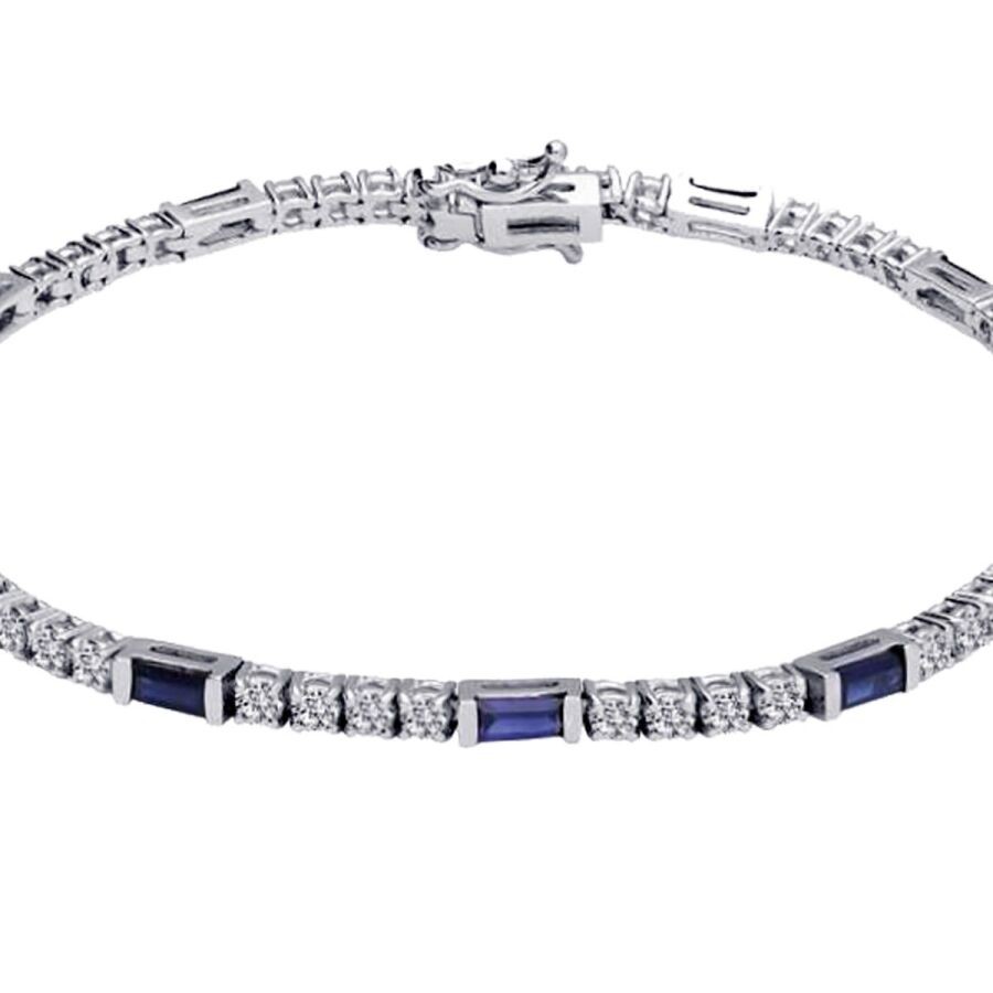 3.06 Carat Diamond Sapphire Bracelet