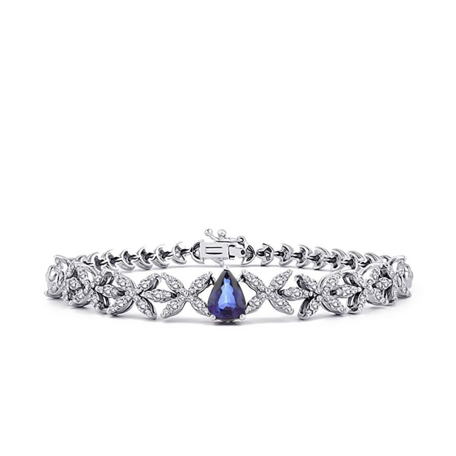 2.74 Carat Diamond Sapphire Bracelet