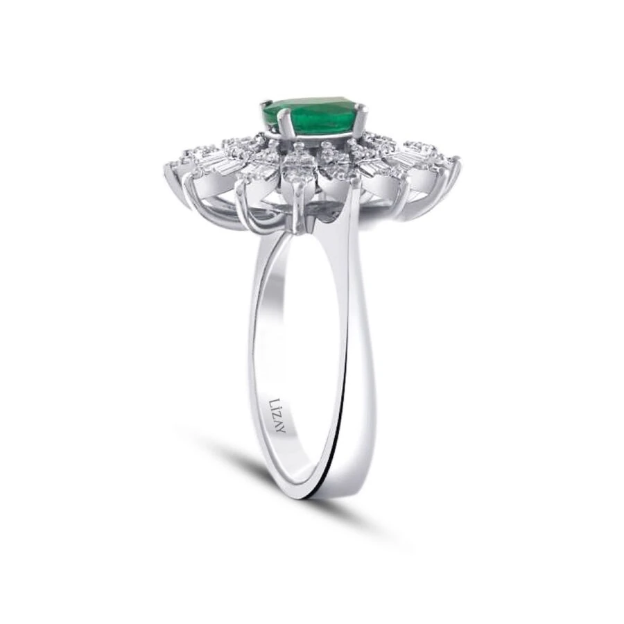 1.25 Carat Diamond Emerald Ring