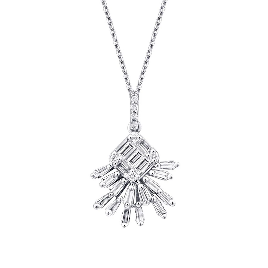 0.33 Carat Diamond Baguette Necklace