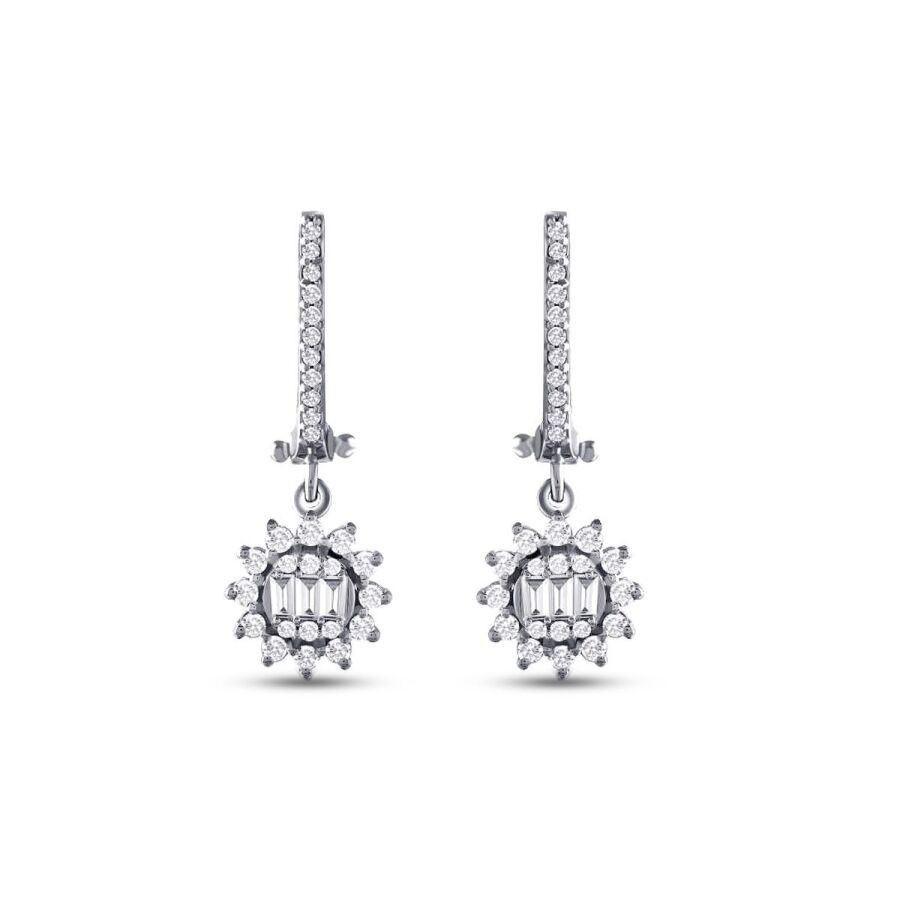 0.56 Carat Diamond Baguette Earrings