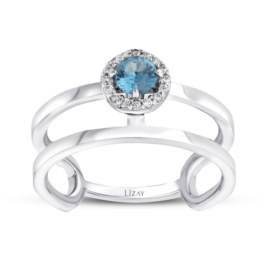 Gold Blue Stone Ring