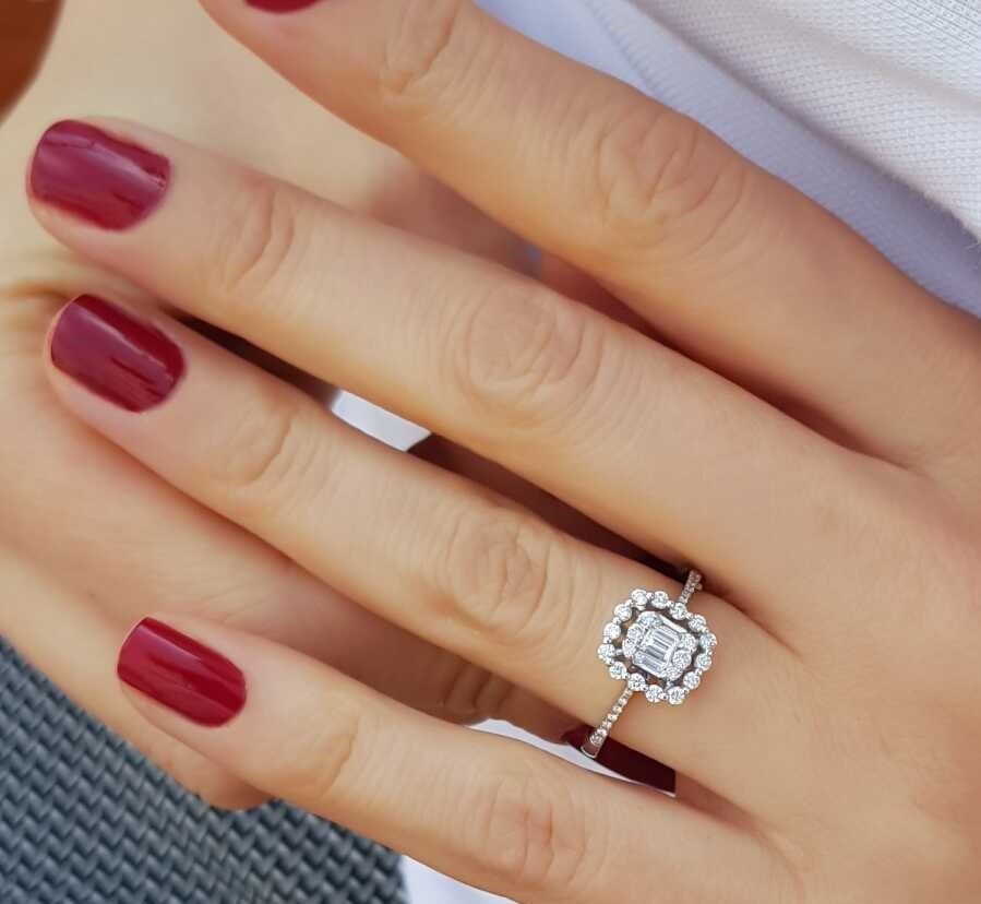0.44 Carat Diamond Baguette Ring