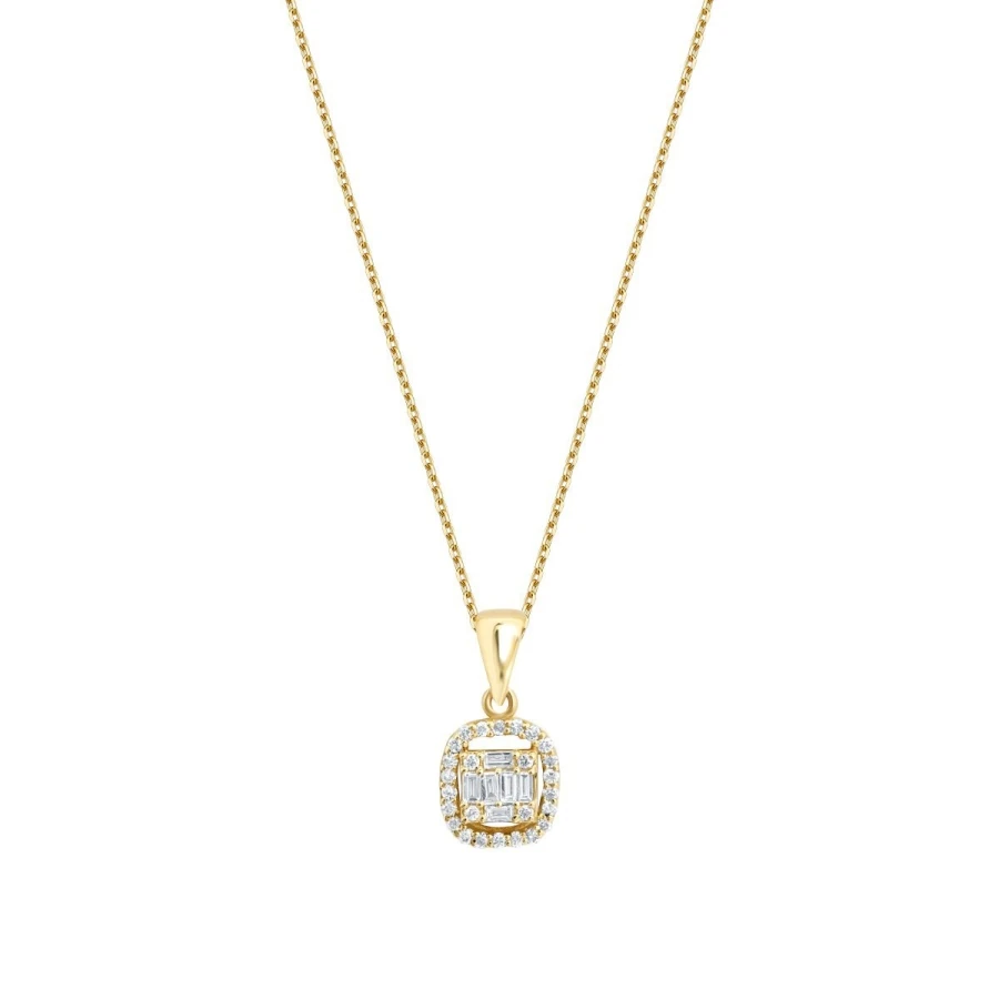 0.16 Carat Diamond Baguette Necklace