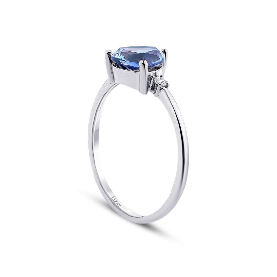 1.49 Carat Diamond Sapphire Ring