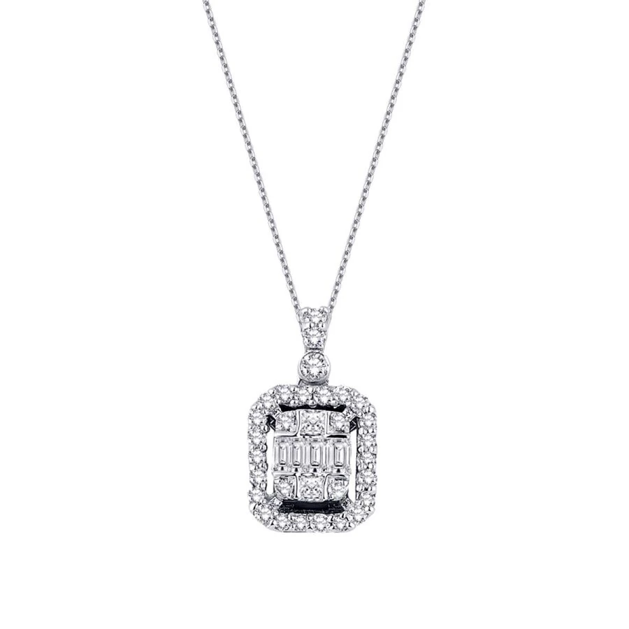 0.24 Carat Diamond Baguette Necklace