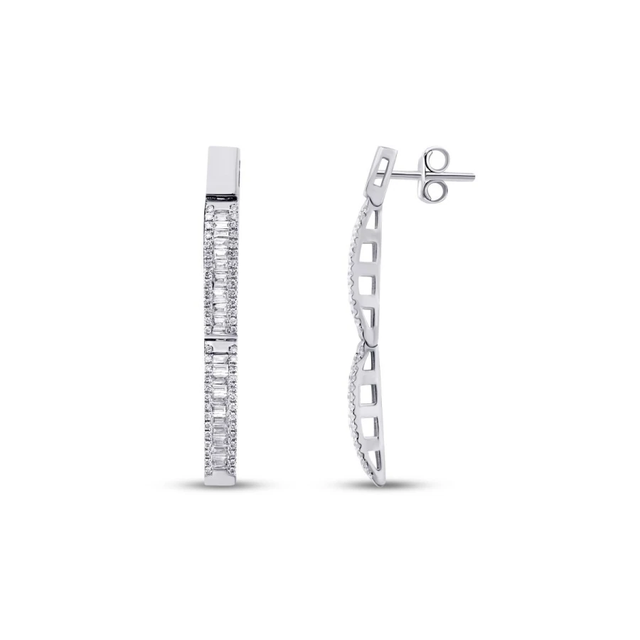0.69 Carat Diamond Baguette Earrings