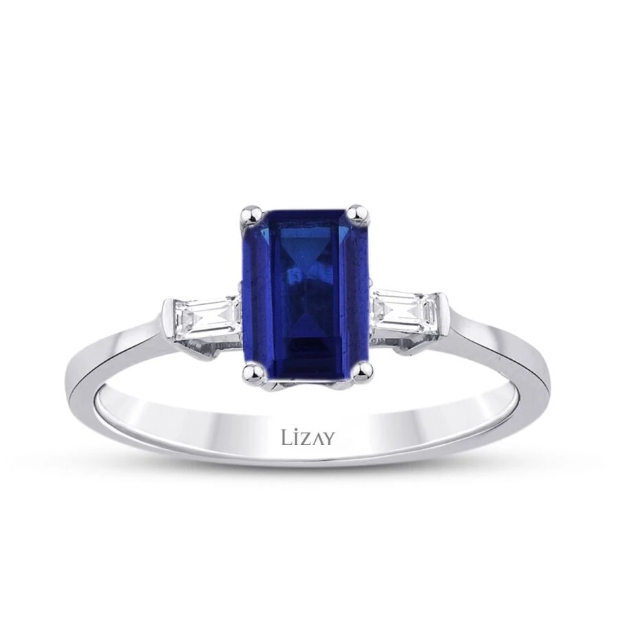 0.71 Carat Diamond Sapphire Ring