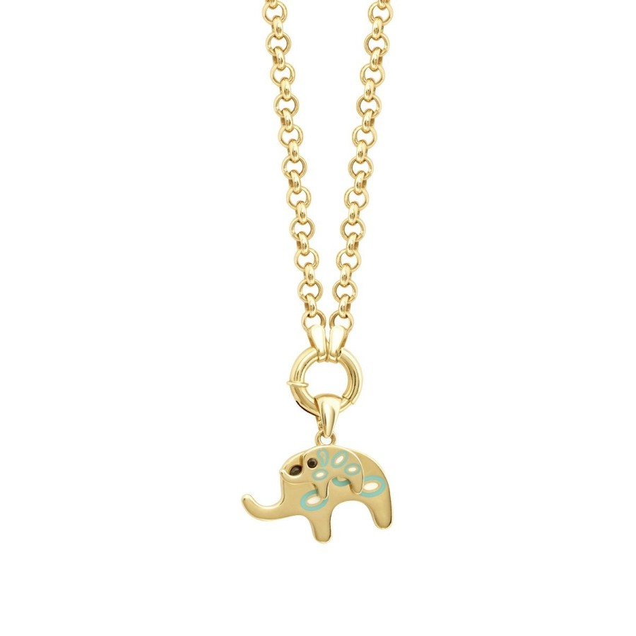 Gold Double Elephant Necklace