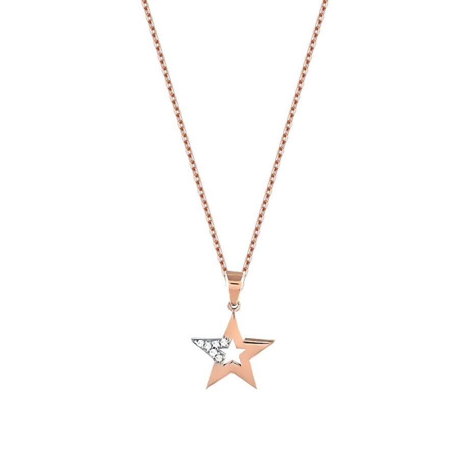 0.03 Carat Diamond Star Trend Necklace