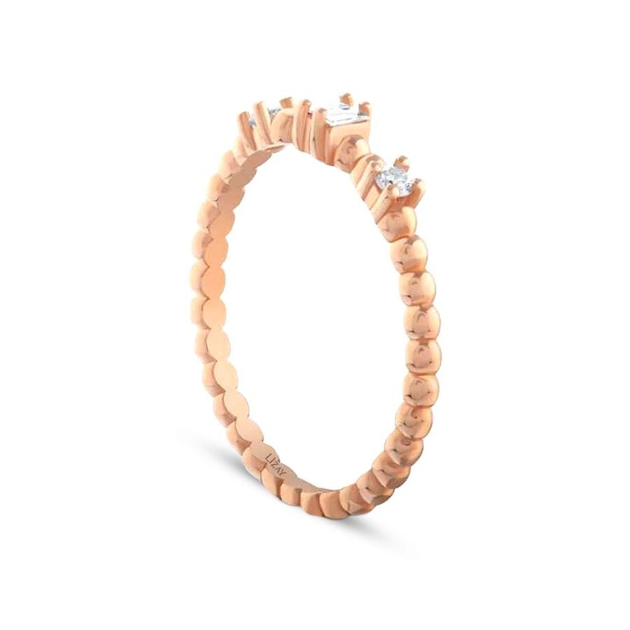 0.12 Carat Diamond Rose Gold Baguette Ring