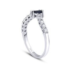 0.65 Carat Diamond Sapphire Ring