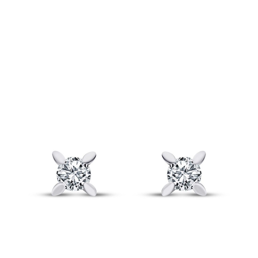 0.34 Carat Diamond Solitaire Earrings